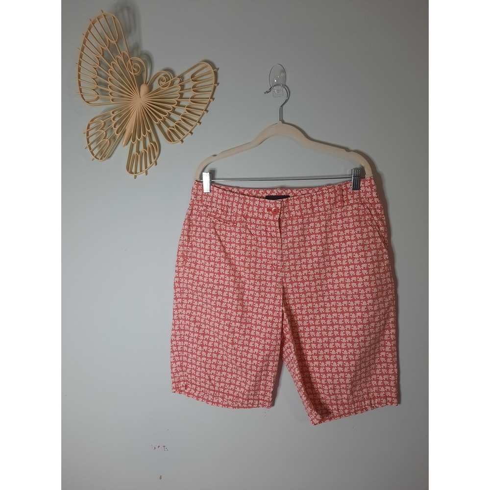 Talbots Coral and White Patterned Bermuda Shorts